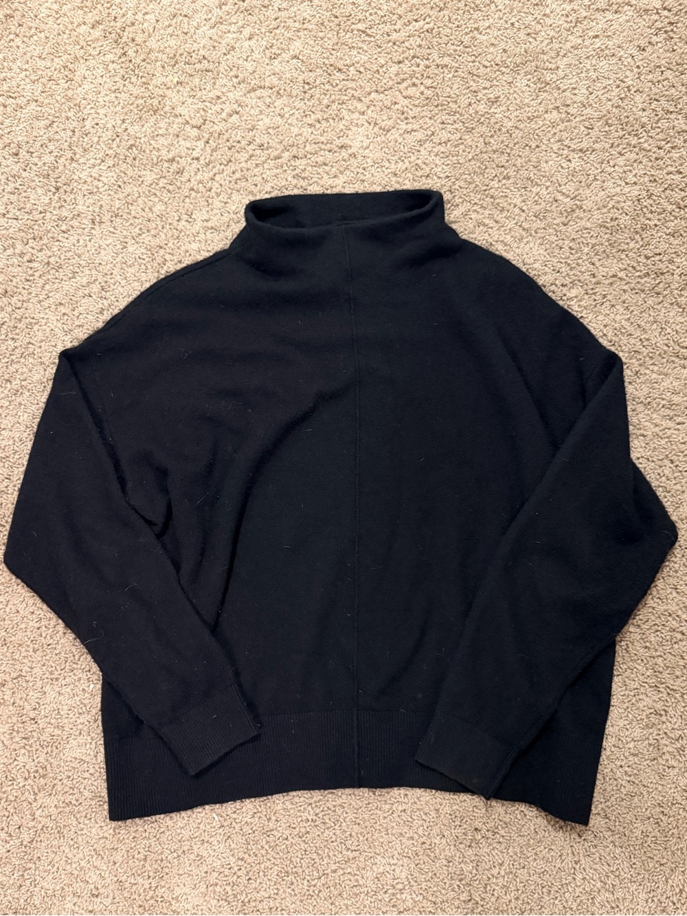 Nordstrom Black Wool Blend Mockneck Sweater